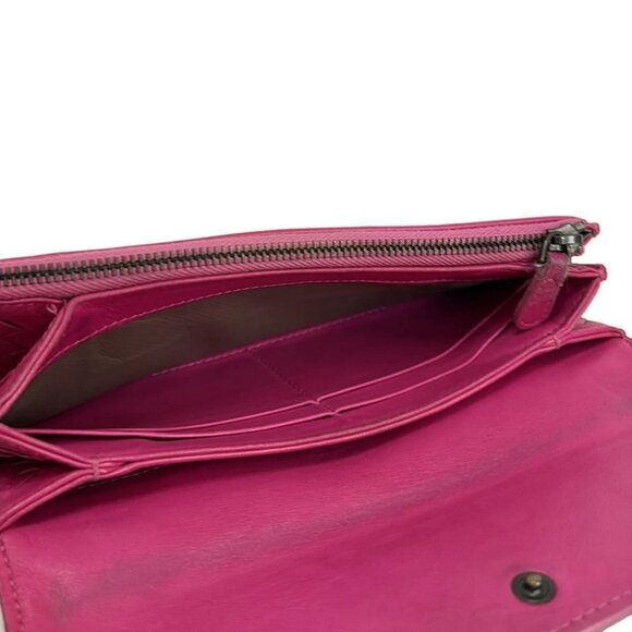 Auth BOTTEGA VENETA Intrecciato - Pink Leather B********* Long Wallet - Picture 3 of 6